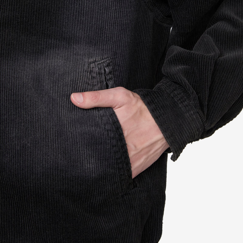 Fade Washed Corduroy Blouson Black Jackets