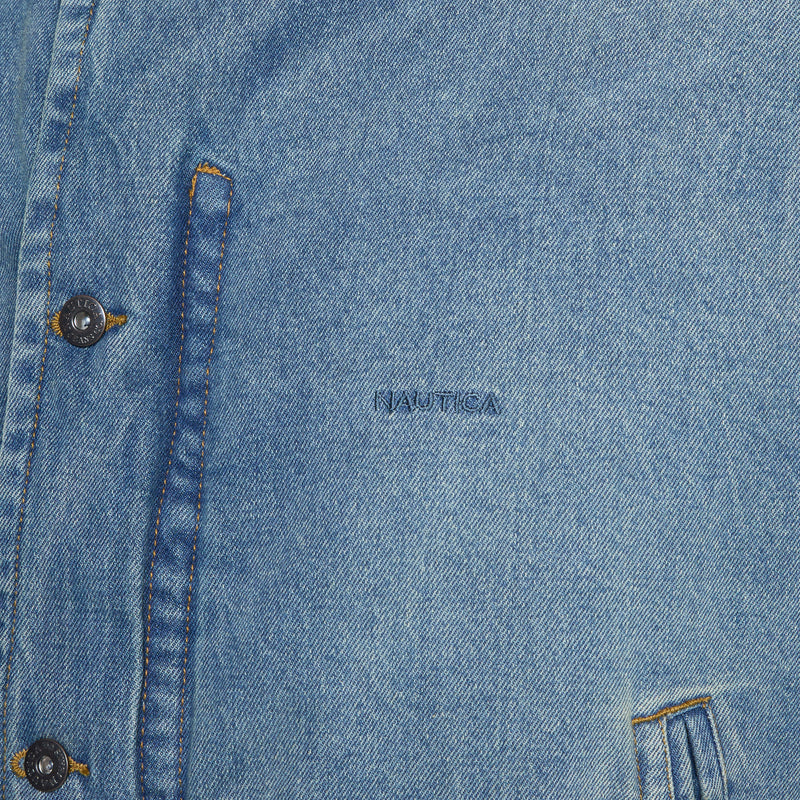 Washed Denim Padded Blouson Indigo Jackets