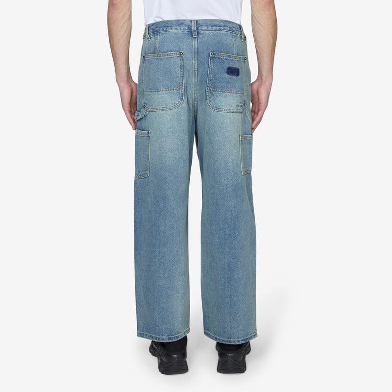 Washed Double Knee Denim Pant Indigo Pants