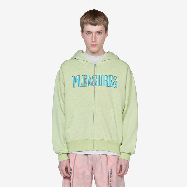 Onyx Zip Up Hoodie Faded Lime Jumpers