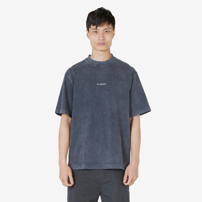 Distressed Short Sleeve Logo T-Shirt Dark Grey