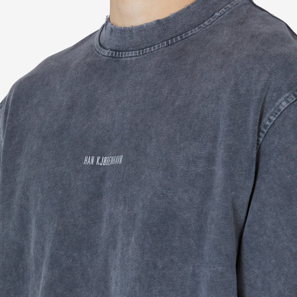Distressed Short Sleeve Logo T-Shirt Dark Grey