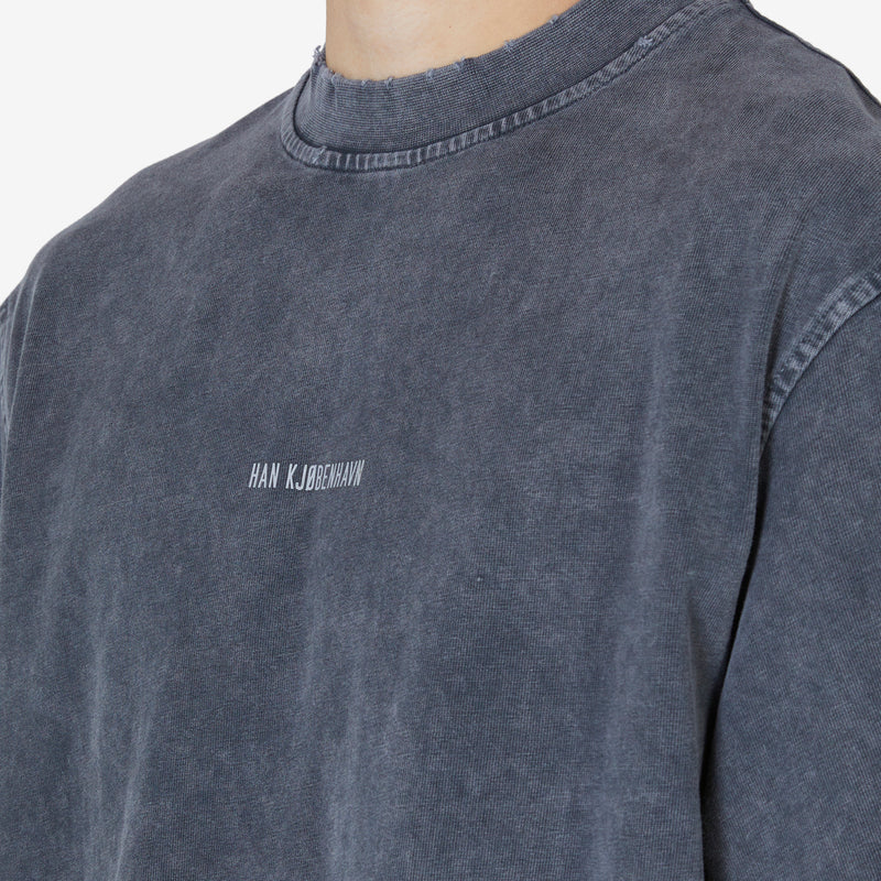 Distressed Short Sleeve Logo T-Shirt Dark Grey