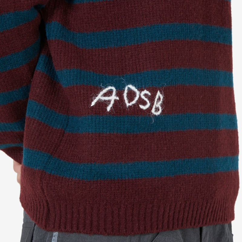 ADSP Stripe Polo Sweater Wine | Green
