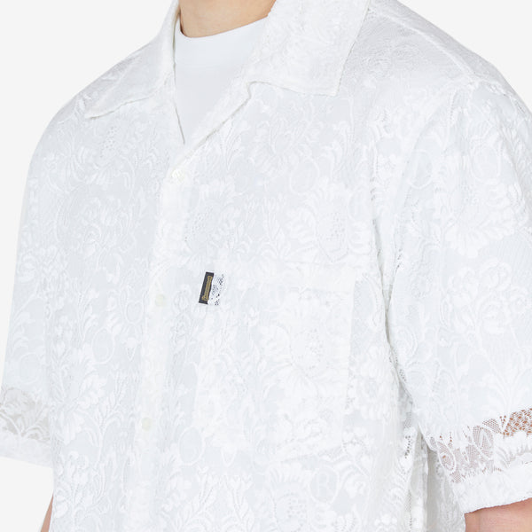 Lace Hawaiian Shirt White