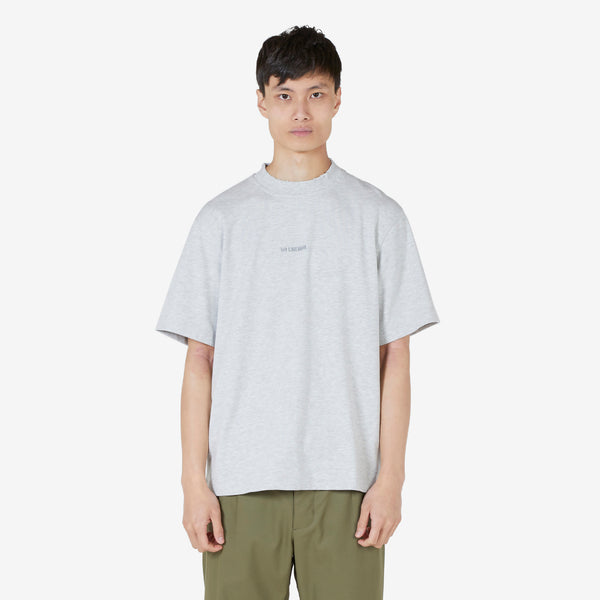 Distressed Short Sleeve Logo T-Shirt Grey Melange