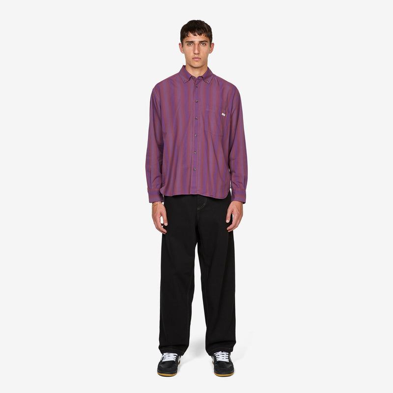 Ben Longsleeve Shirt Purple Stripe Shirts