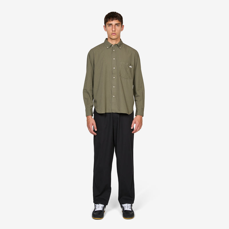Ben Longsleeve Shirt Army Green Check Shirts