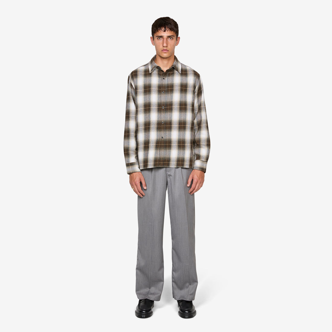 Hold Longsleeve Shirt Brown Check Shirts