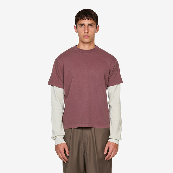 Tide Double T-Shirt Plum | Bone Tees