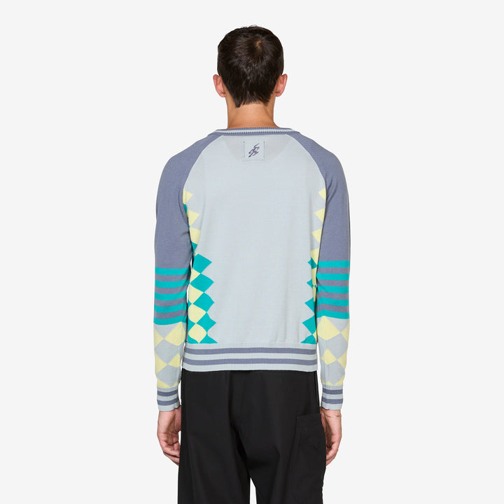 ASICS NOVALIS Laricoid Knit Jumper Blue Haze | Lemon