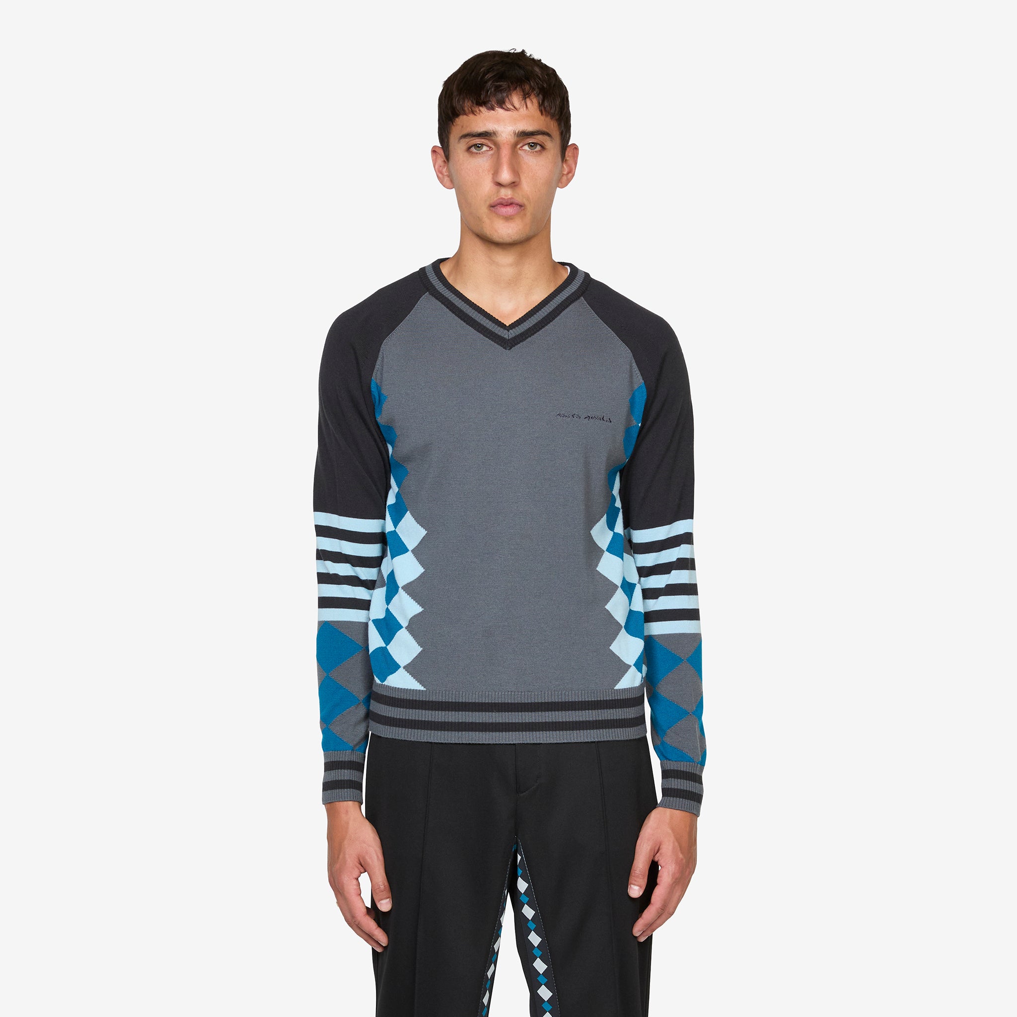 ASICS NOVALIS Laricoid Knit Jumper Anchor Grey | Sky – Above The