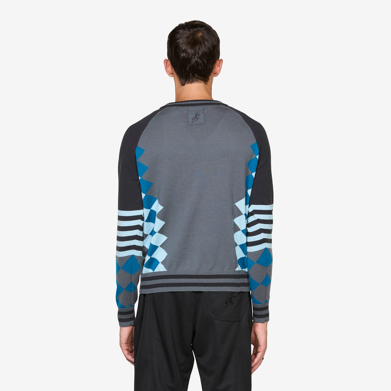 ASICS NOVALIS Laricoid Knit Jumper Anchor Grey | Sky Jumpers