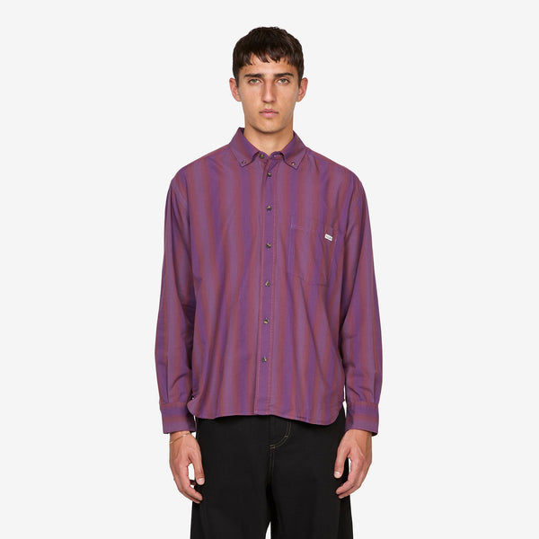 Ben Longsleeve Shirt Purple Stripe Shirts