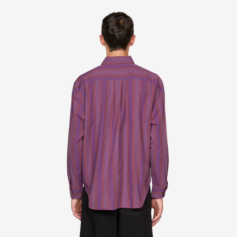 Ben Longsleeve Shirt Purple Stripe Shirts