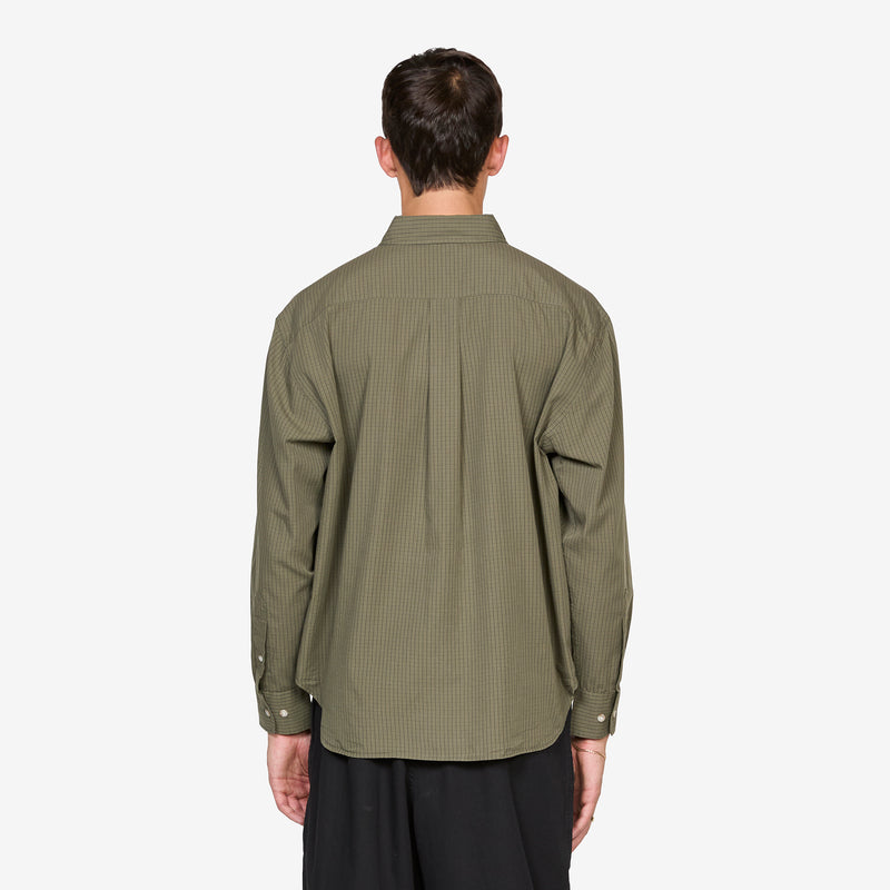 Ben Longsleeve Shirt Army Green Check Shirts