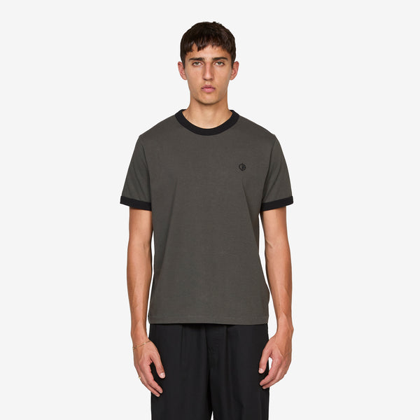 Ringer T-Shirt Dirty Black | Black Jewellery