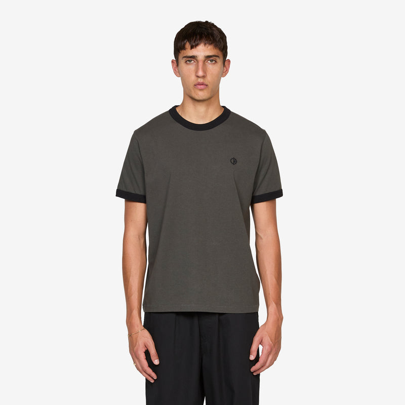 Ringer T-Shirt Dirty Black | Black Jewellery