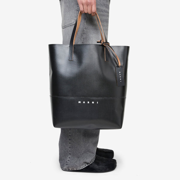 Marni Tag Open Shopper Black Accessories