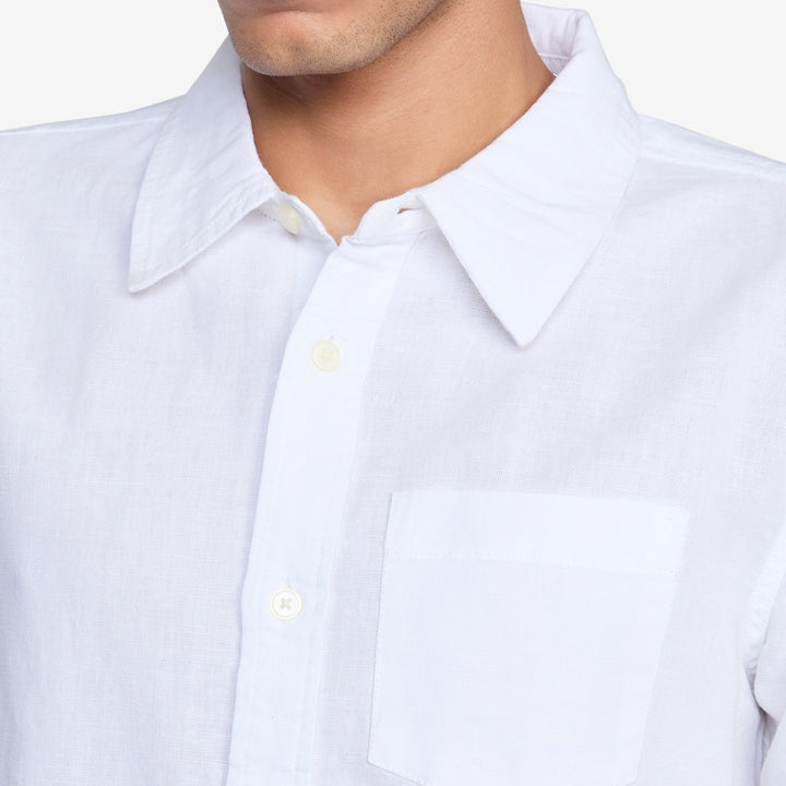 Linen Cotton Longsleeve Shirt White