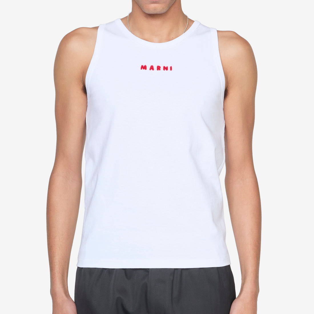 Mohair Embroidered Tank Top Lily White Tees