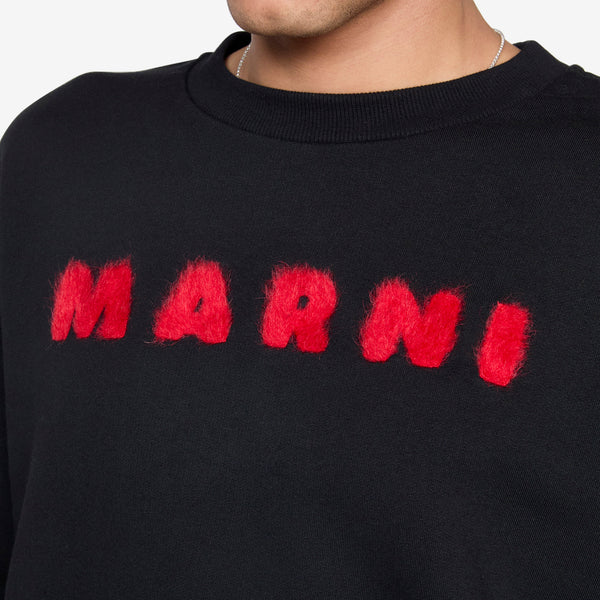 Mohair Patch Logo Sweatshirt Black Jumpers
