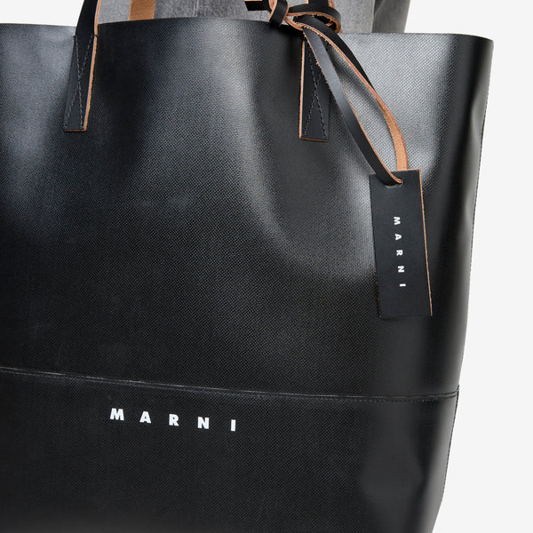 Marni Tag Open Shopper Black Accessories