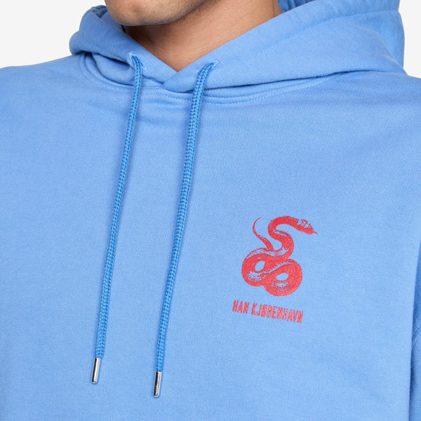 Snake Logo Oversized Hoodie Dusty Blue Jumpers