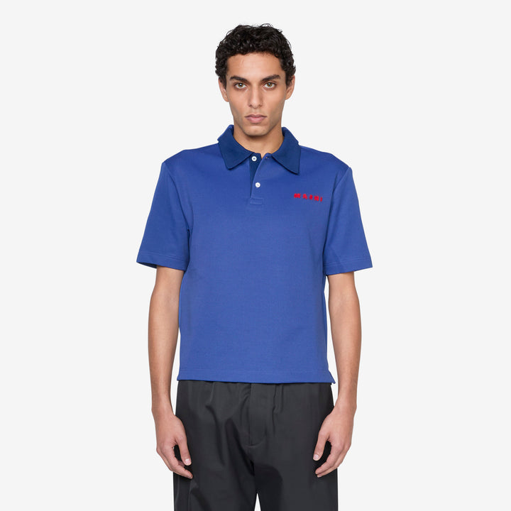 Polo Neck Shirt Royal Front
