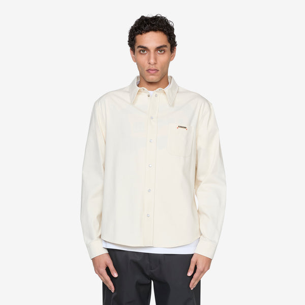 Trunakaroo Plaque Longsleeve Denim Shirt Bone Shirts