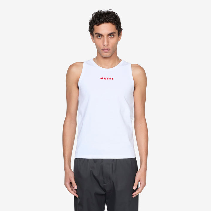 Mohair Embroidered Tank Top Lily White Front