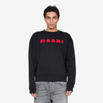 Mohair Patch Logo Sweatshirt Black