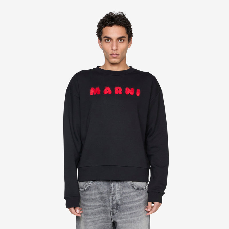 Mohair Patch Logo Sweatshirt Black Jumpers