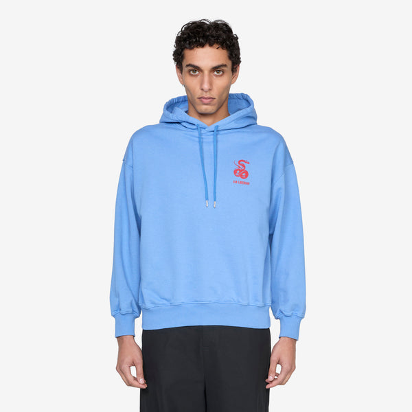 Snake Logo Oversized Hoodie Dusty Blue Jumpers