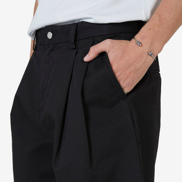 Cotton Wide Leg Shorts Black