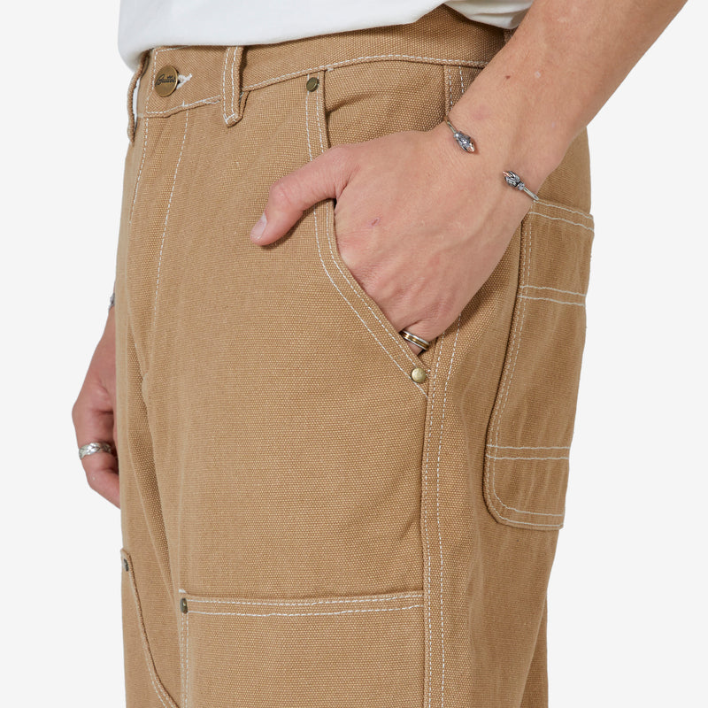Work Double Knee Pant Washed Brown