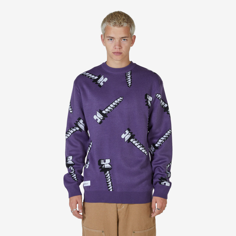 Screw Knit Sweater Dusk Purple