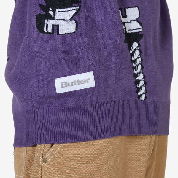 Screw Knit Sweater Dusk Purple