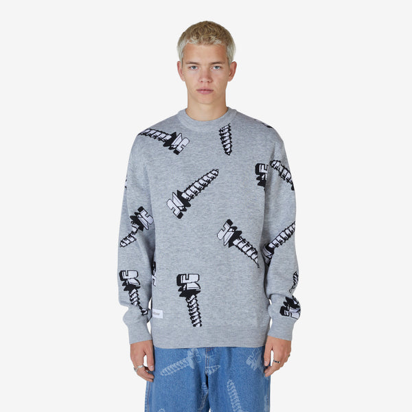 Screw Knit Sweater Grey