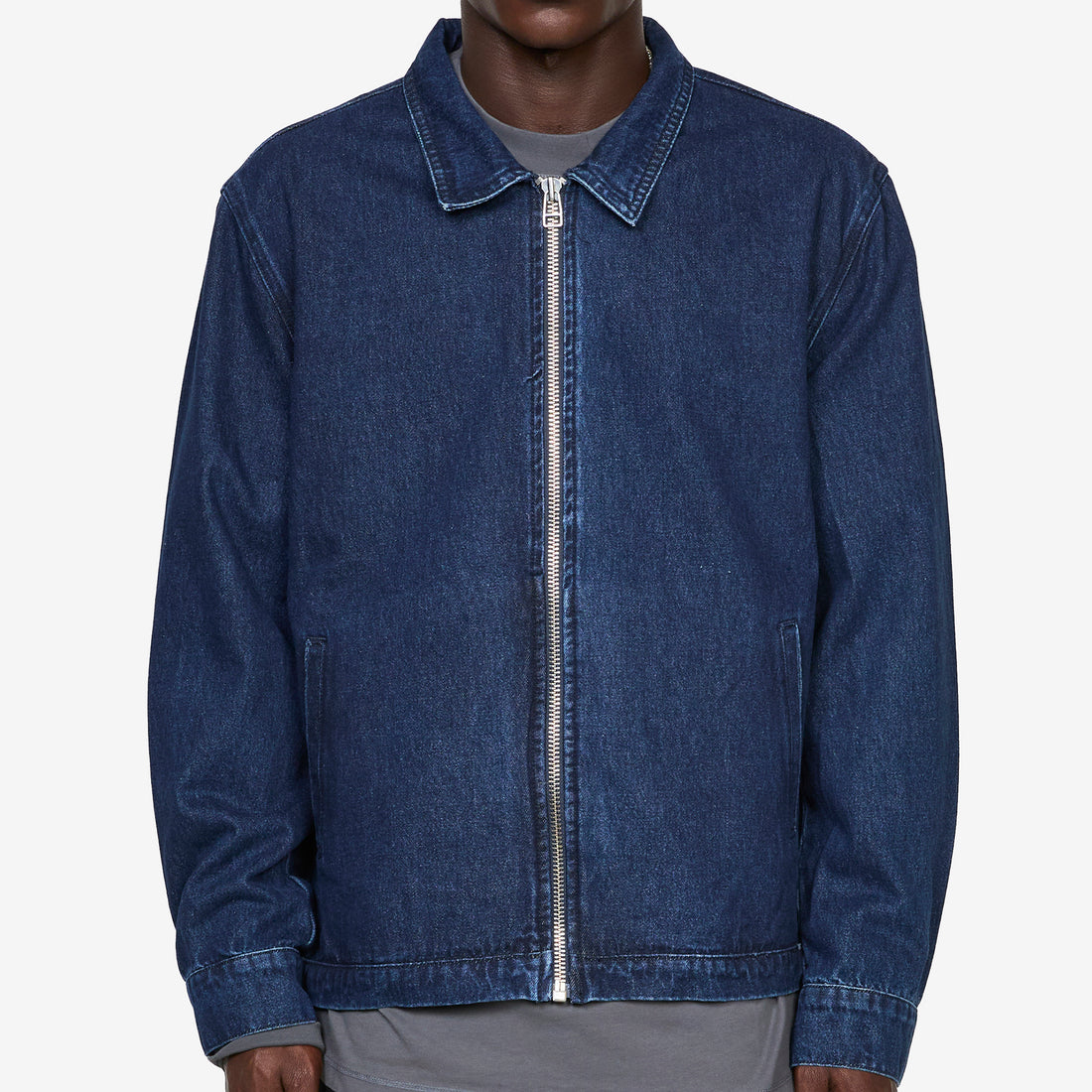 Denim Full Zip Jacket Rinsed Denim Jackets