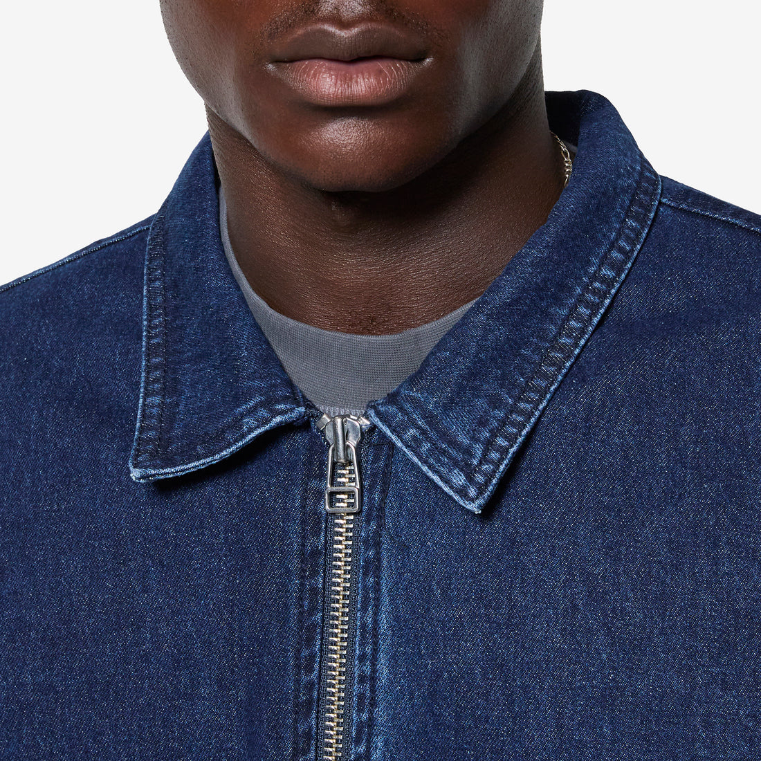 Denim Full Zip Jacket Rinsed Denim Jackets