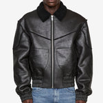 Faux Shearling Boxy Jacket Black
