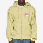 Oval Patch Zip Hooded Sweatshirt Lime
