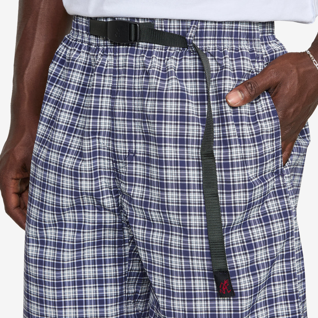 Checkered Shell Short Navy Check Shorts