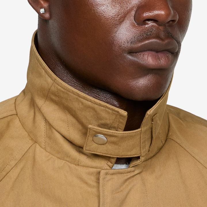 Short Raglan Coat Dark Sand