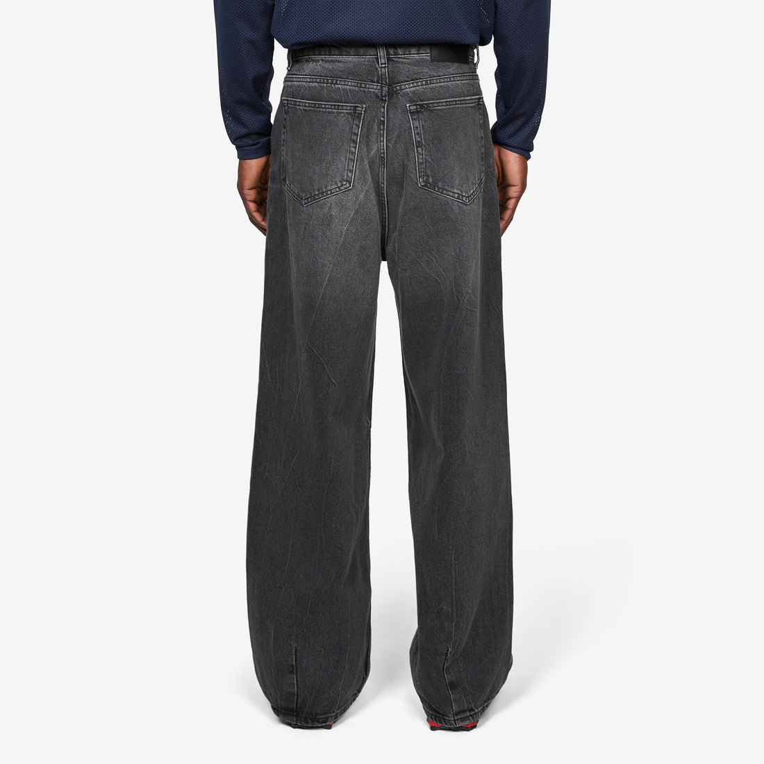 Baggy Denim Jeans Black Vein Pants