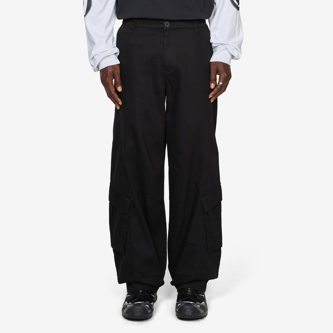 Washed Cargo Pants Black Pants