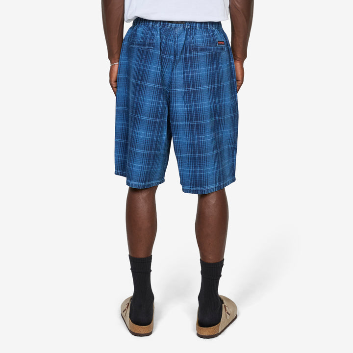 Lagoon Short Denim Plaid Indigo Checkered Plaid