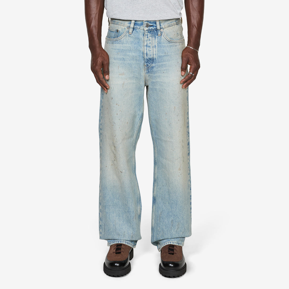 Relaxed Boot Jean Paint Worn Pants