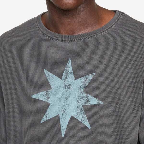 Star Waffle Longsleeve Charcoal Tees
